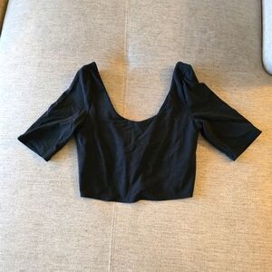 Athleta Black Women's Elbow Sleeve Sports Top Sz Small